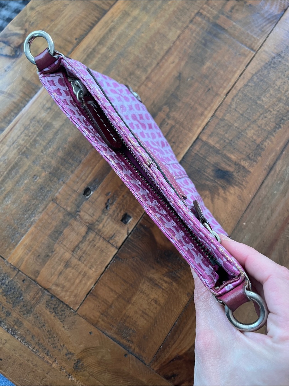 Coach Penelope Op Art Wristlet Clutch Y2K Pink Purple Poppy Mini Bag No Strap - Picture 15 of 16